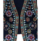 Vtg 90s Embroidered Mirror Artsy Vest India Boho Indie Folk Bazaarcore Fits M-l