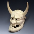 Camphor Tree Mask Hannya Jealous Female Demon Ryusho Japan Horns Ornament