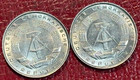 Lot Of 2 High Grade Unc 1975 A East Germany 5 Pfennig-jan441