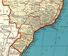 1941 Antique Map Of Brazil South America Map Of Guianas Gallery Wall Art 154
