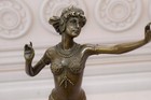 Bronze Flamenco Dancer Sculpture Art Nouveau Style Gypsy Woman Figurine Decor