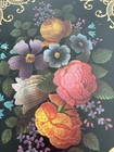 Vintage Black   Gold Floral Tin Made In England