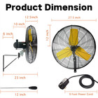 8800 Cfm 24  Outdoor Oscillating Wall Fan  High Velocity 3-speed Waterproof