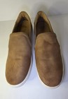 Ugg Womens Jass Shoes Slip On Tan Suede Leather Sneakers Gold Accents Size 9