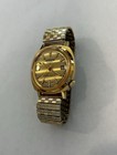 Vintage Remington Electra 17 Mens Watch Gold Tone Date Swiss Stretch Band Runs