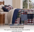 Ppolca Queen Quilt Set  Navy Blue Patchwork  3-piece Lightweight Bedspread