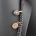 Old Tibetan Prayer Bohi Black Seed Beads Mala With Amulet Pendants