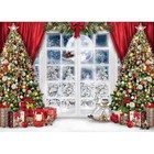 Christmas Photography Backdrop Photocall Window Tree Gift Party Decor Background