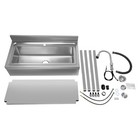 Commercial Sink Stainless Steel Utility Sink Single Bowl Kitchen Sink W  Faucet