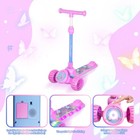 Scooter With Light Up Wheels  Deck And Headlight  Wide Anti-slip Deck And T-b   