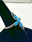 Carolyn Pollack Sterling Silver Sleeping Beauty Turquoise   Blue Topaz Ring Sz 9