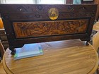 Hand Carved Camphor Chest Early - Mid 20th Century Chinese  angel Cherub  Theme