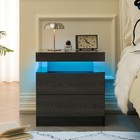 Dujahmland Night Stand With 2 Gun Drawer  Bedside Table With Rgb Led Light