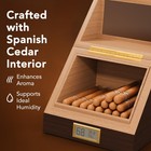 Joyoldelf Cedar Cigar Humidor Box - Digital Hygrometer Humidifier Organizer G   