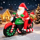 Christmas Inflatable Decoration 5 2 Ft Santa Riding Motorcycle With