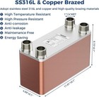 Alorair 70 Plates Heat Exchanger With 1-1 4  Mpt Port 5 x12  For Floor Heating