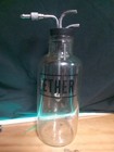 Antique Glass Ether Bottle W  Fixtures Guage Medical  Gas Anesthetic Rare