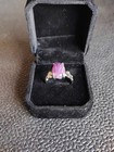 Real Amethyst Gemstone Stainless Steel Ring Handmade Jewelry Size 10
