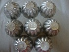 Vintage 8 Metal Jello Round Molds Aluminum Scalloped 3  Diameter