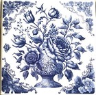 Blue Delft Design Floral Flower Bouquets And Birds 16  Kiln Fired4 25  X 4 25 