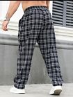 Men s Pajama Pants  Plaid Flannel Fleece Lounge Wear Pants W pockets  S M L Xxl