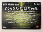 2018 The Walking Dead Dual Auto Black And White  nno Callies riggs As Grimes  5