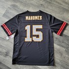 New Nwt Nfl Team Apparel Patrick Mahomes  15 Football Black Sz Large Game Jersey