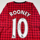 Autographed signed Wayne Rooney Manchester United Red Checkered Jersey Coa