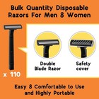 Cxyary 110 Pcs Twin Blade Disposable Razors With Clear Safety Cap  Shaving Razor