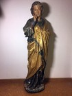 Antique 18th 19th Century 47  Hand Carved Wood Saint John Apostle Church Statue