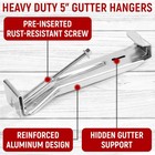 5 Inch K-style Hidden Gutter Hangers With Screws  Aluminum  10 Pack