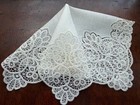 Vintage Hanky Exquisite Wedding Or Formal White With Chemical Lace Linen New