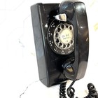 Rotary Dial 554 Wall Phone Black  Vintage Western Electric Untested Retro Kitsch