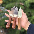 Handmade Fancy Jasper Arrowhead Knife   Crystal Athame With Wooden Handle Decor