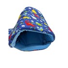 Blue Dinosaur Print Pet Tunnel Small Animal Hideaway Bed Cozy Burrow