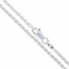 2mm Solid 925 Sterling Silver Italian Diamond Cut Rope Chain Necklace Italy