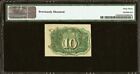 1863 Second Issue 10 Cents Fractional Currency Note Fr 1244 Civil War Pmg Chun63