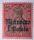 Travelstamps  Germany Offices In Morocco Op Stamps - 1p On 80pf  Mint Og H Wmk