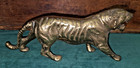 Vintage Solid Brass Prowling Tiger Jaguar Figurine 9  Paperweight Statue