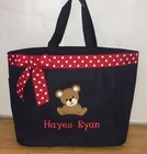 Cute Teddy Bear Personalized Baby Diaper Bag Tote Monogrammed Boy Girl