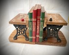 Vtg 1979 Enesco Bookends  school Daze  Old Fashioned School Desk Cast Iron Legs