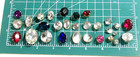 Vintage Lot 29 Faceted Crystal Buttons Shanks Rhinestone Assorted Sizes  Colors