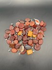 Rare Unique Lot Of 10 Roman Pendant Bronze Amulet Old Intaglio Natural Stone