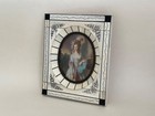 Antique French 1800s Miniature Portrait Hand Painted Lady Scrimshaw Frame