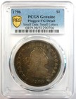 1796 Draped Bust Silver Dollar  1 Small Eagle Coin - Certified Pcgs Vg Detail