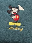 Vintage Disney Store Blanket   Pillow Green Mickey Mouse Soft Throw