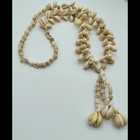 Vintage Handmade Midcentury Hawaiian Shell Lei Tassel Multi Strand Necklace