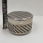 Old Chinese Cupronickel Woven Pattern Rotundity Tea Caddy