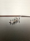Antique 925 Sterling Silver Miniature Man Leading Alpaca Llama Figurine 66 Grams