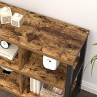  Industrial Horizontal Bookshelf  6 Cube Storage Organizer With Shelf  Wood 